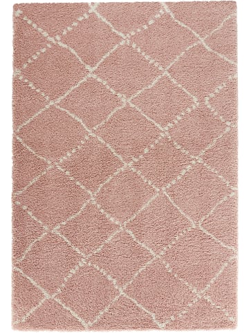 Mint Rugs Hochflor-Teppich "Hash" in Rosa/ Creme