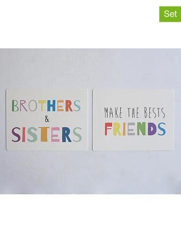 Little nice things 2er-Set: Tischsets "Brothers and Sisters" in Weiß/ Bunt - (L)40 x (B)30 cm