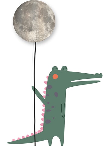 little nice things LED-Dekoleuchte "Moon and Back" in Grün/ Grau - (H)120 cm