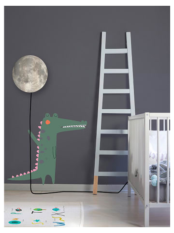 little nice things Lampa dekoracyjna LED "Moon and Back" w kolorze zielono-szarym - wys. 120 cm