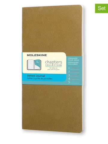 Moleskine Notesy (2 szt.) w kolorze oliwkowym - 7,5 x 14 cm