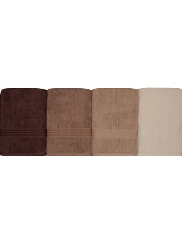 Elizabed 4er-Set: Duschtücher in Creme/ Beige/ Braun