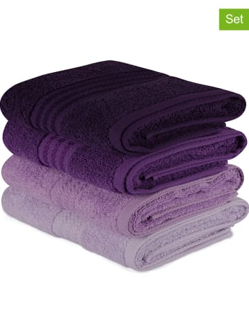 Colorful Cotton 4er-Set: Duschtücher "Rainbow" in Lila/ Violett/ Flieder