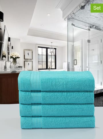 Pure 4-delige set: handdoeken turquoise