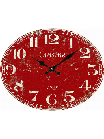 Anticline Zegar ścienny w kolorze czerwonym - 49 x 39 x 1 cm