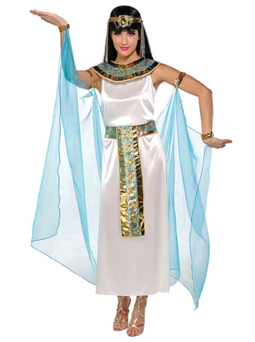 amscan 4-delig kostuum "Cleopatra" wit/lichtblauw/goudkleurig