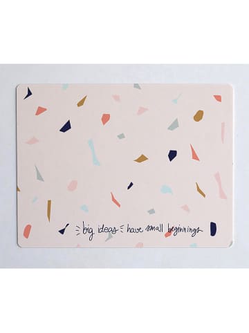Folkifreckles Podkładka "Big Ideas" w kolorze jasnoróżowym ze wzorem na biurko - 55 x 35 cm