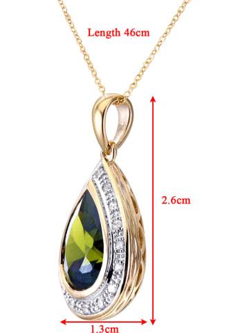 Revoni Gouden ketting met diamanten hanger - (L)46 cm