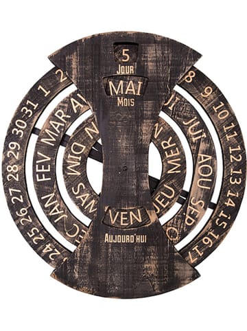 Anticline Kalendarz ścienny w kolorze brązowym - Ø 60 cm