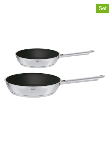 Rösle 2-delige set: braadpannen "Elegance" zilverkleurig/zwart