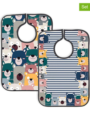 The Wild Hug 2-delige set: slabbetjes "Bears" meerkleurig - (L)37 x (B)24 cm