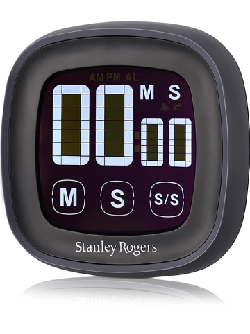 Fackelmann LED-Touch-Kurzzeitwecker in Schwarz/ Grau - (B)7,5 x (H)2,5 x (T)7,5 cm
