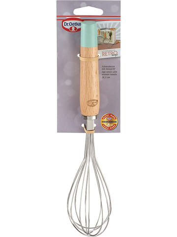 Dr. Oetker Schneebesen "Retro" in Natur/ Mint - (L)26,5 cm