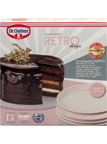 Dr. Oetker Forma "Retro" w kolorze jasnoróżowo-kremowym do ciast warstwowych - Ø 17 cm