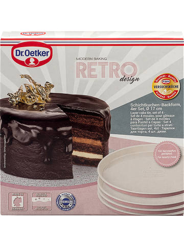 Dr. Oetker Forma "Retro" w kolorze jasnoróżowo-kremowym do ciasta warstwowego - Ø 17 cm