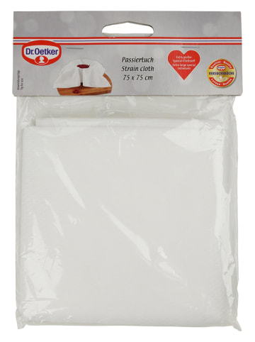 Dr. Oetker 2-delige set: passeerdoeken wit - (L)75 x (B)75 cm
