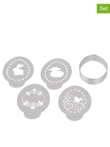 Dr. Oetker 5-częściowy zestaw w kolorze srebrno-białym do pieczenia