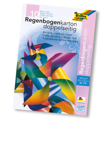 folia PAPER Fotokarton "Regenboog" meerkleurig - 10 vellen - (L)32 x (B)22,5 cm