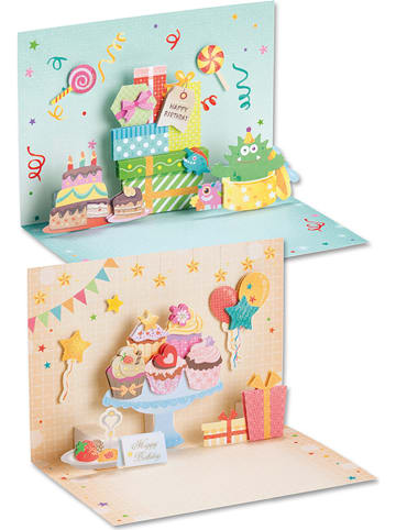 folia PAPER Bastelset "3D-PopUp-Karten Geburtstag" in Bunt