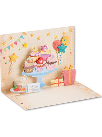 folia PAPER Bastelset "3D-PopUp-Karten Geburtstag" in Bunt