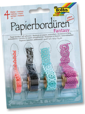 folia PAPER Papierbordüren "Fantasy" in Bunt - 4x 1 m