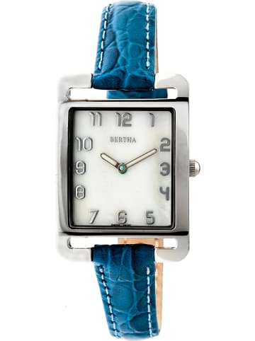 Bertha Quarzuhr "Marisol" in Silber/ Blau/ Weiß