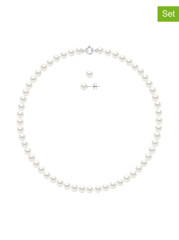 Pearl Addict 2tlg. Perlen-Schmuckset  in Weiß