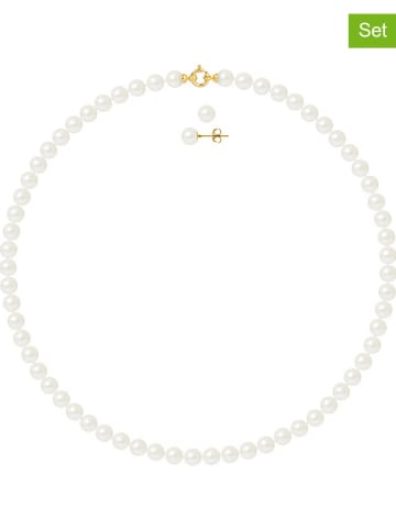 Pearl Addict 2-częściowy zestaw biżuterii z perłami w kolorze białym
