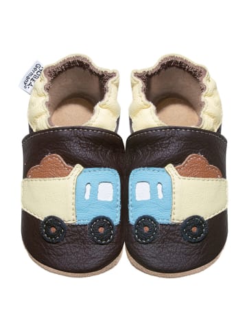 Hobea Skórzane buty niemowlęce w kolorze brązowo-beżowym