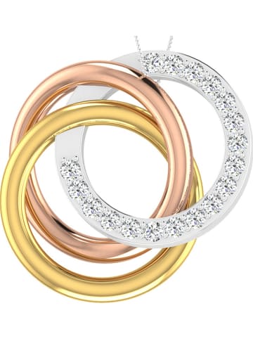 Vittoria Jewels Witgouden/gouden/roségouden hanger met diamanten