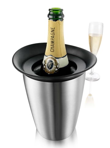 Vacu Vin Champagnerkühler ''Elegant'' in Silber - (H)21,5 x Ø 19 cm