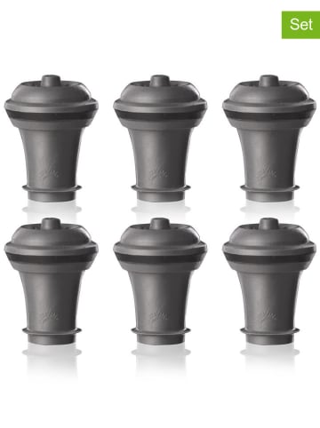 Vacu Vin 6er-Set: Weinstopper in Grau