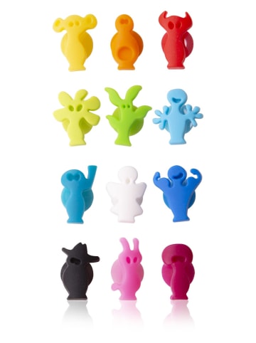 Vacu Vin 12-delige set: glasmarkers "Party People" meerkleurig
