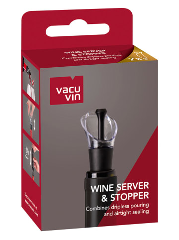 Vacu Vin 2-delige set: wijntuiten zwart - (L)7,2 cm