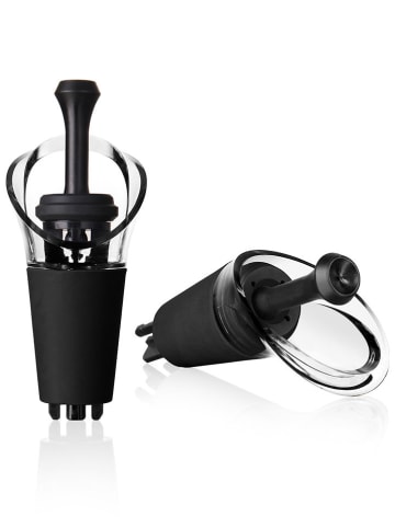 Vacu Vin 2-delige set: wijntuiten zwart - (L)7,2 cm