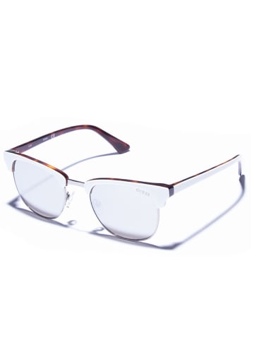 Guess Damen-Sonnenbrille in Silber/ Weiß