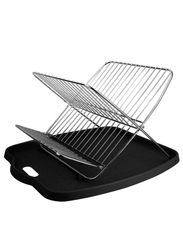 Steel-Function Suszarka w kolorze srebrno-czarnym do naczyń - 42,5 x 3,5 x 35,5 cm