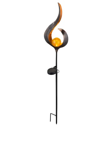 Globo lighting Lampa solarna LED "Crackle" w kolorze brązowym - wys. 90 cm
