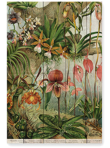 Madre Selva Kunstdruk op hout "Jungle Flowers" - (B)40 x (H)60 cm
