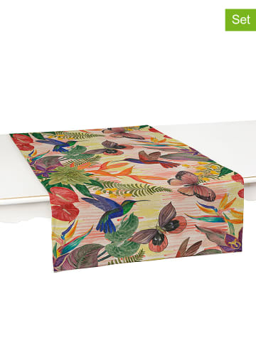 Madre Selva 2er-Set: Tischläufer "Colourful Jungle" in Bunt - (L)150 x (B)50 cm