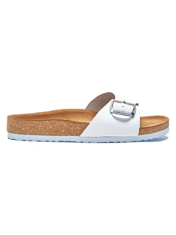 Comfortfusse  Leren slippers wit