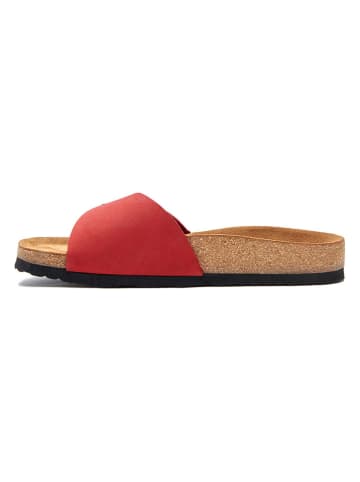 Comfortfusse  Leder-Pantoletten in Rot