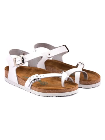 Comfortfusse Leder-Sandalen in Weiß