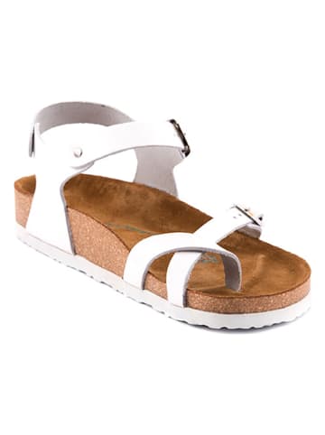 Comfortfusse Leder-Sandalen in Weiß