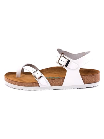 Comfortfusse Leder-Sandalen in Weiß