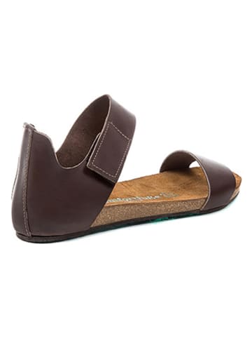 Comfortfusse Leder-Sandalen in Braun