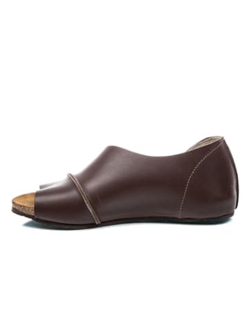 Comfortfusse Leder-Sandalen in Braun