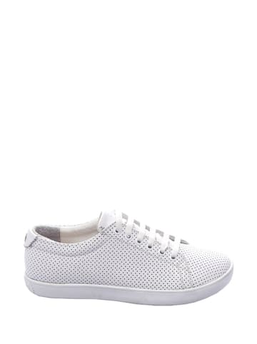 Comfortfusse Leder-Sneakers in Weiß