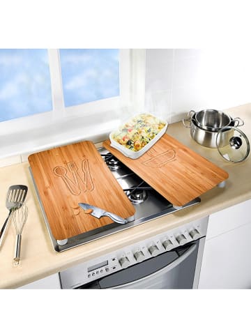 Wenko 2-delige set: fornuisafdekplaten lichtbruin - (L)30 x (B)52 cm