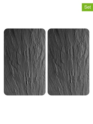 Wenko 2er-Set: Herdabdeckplatten in Schwarz - (L)30 x (B)52 cm